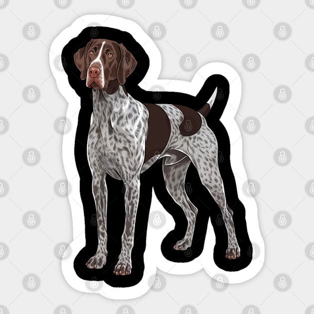 German Shorthaired Pointer, A Loyal Hunter’s Companion in Stunning Artwork Sticker by Pixel Threads 